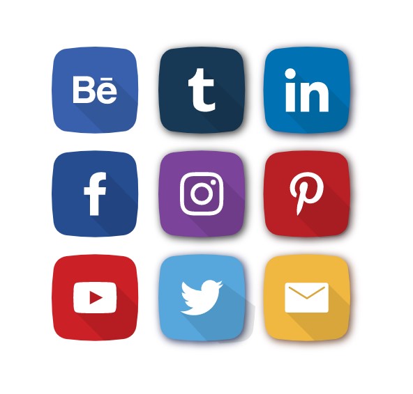 various social media icons
